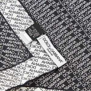 Dolce & Gabbana Black and White Logo Scarf